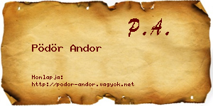 Pödör Andor névjegykártya